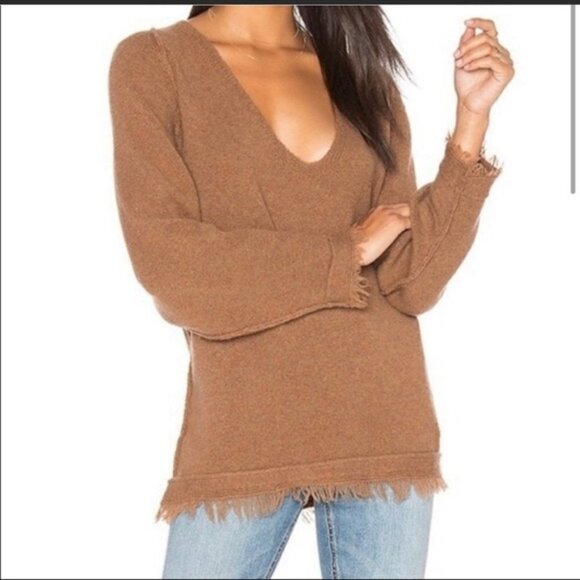 Free People Irresistible V Sweater Brown XS - Picture 1 of 7